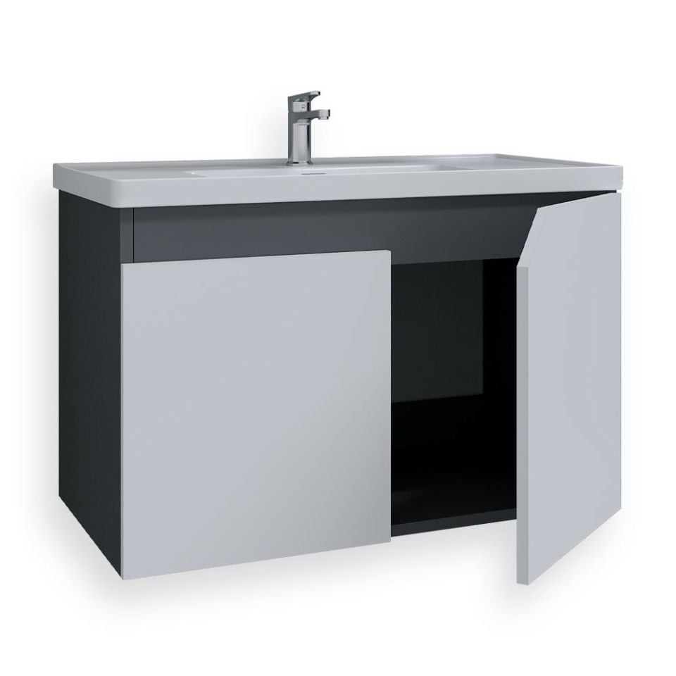 Teta Home Napoli 65 Cm Mdf Banyo Lavabolu Alt Dolap Sis gri