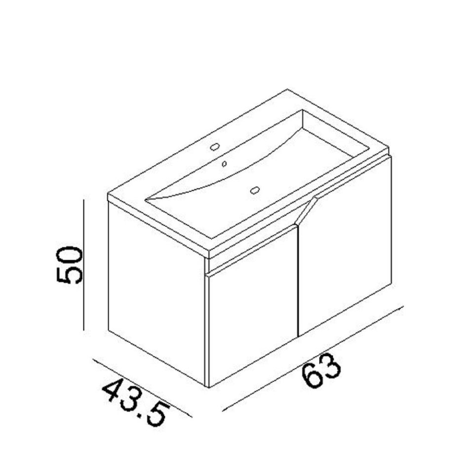 Teta Home Napoli 65 Cm Mdf Banyo Lavabolu Alt Dolap Sis gri