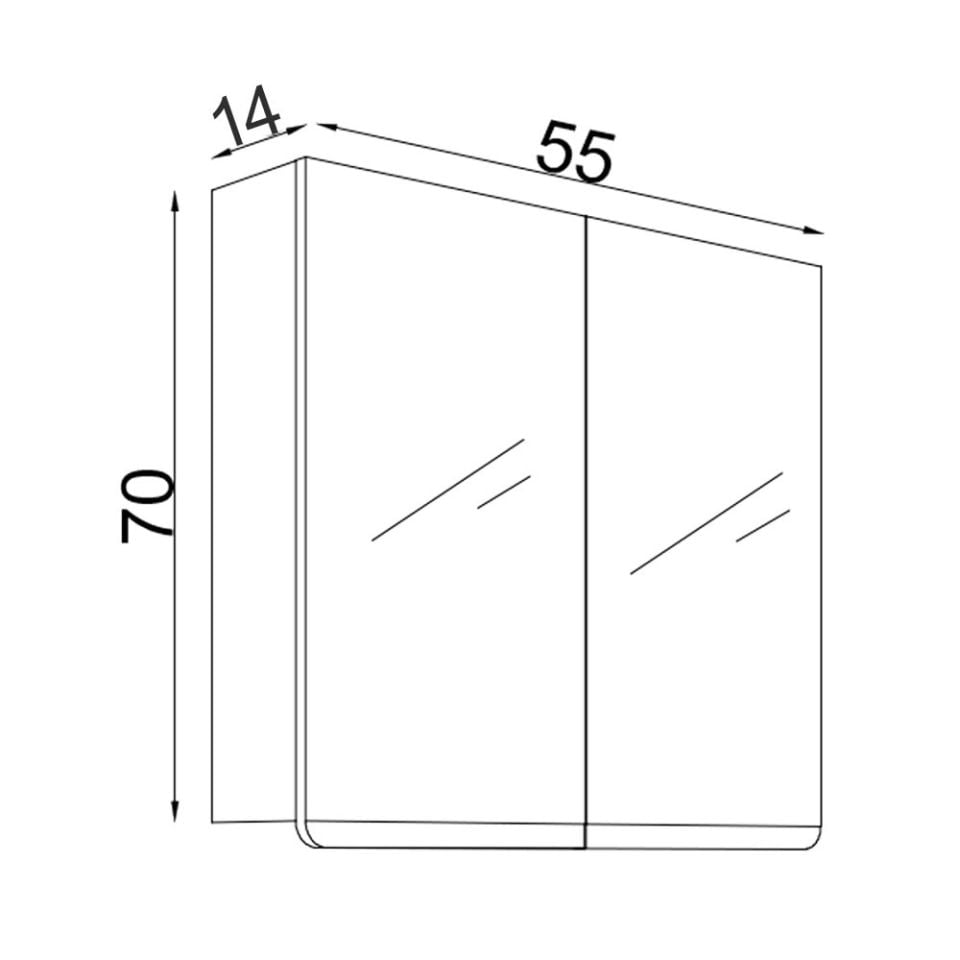 Teta Home Meksika 55 cm Mdf Banyo Aynalı Üst Dolap