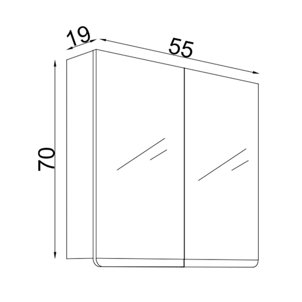 Teta Home Meksika 55 cm Mdf Banyo Aynalı Üst Dolap