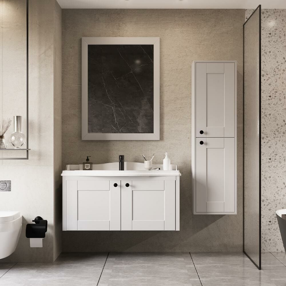 Teta Home Togo 100 cm MDF Banyo Dolabı Seti ve Boy Dolabı