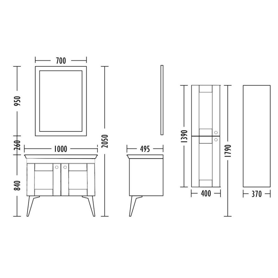 Teta Home Togo 100 cm MDF Banyo Dolabı Seti ve Boy Dolabı