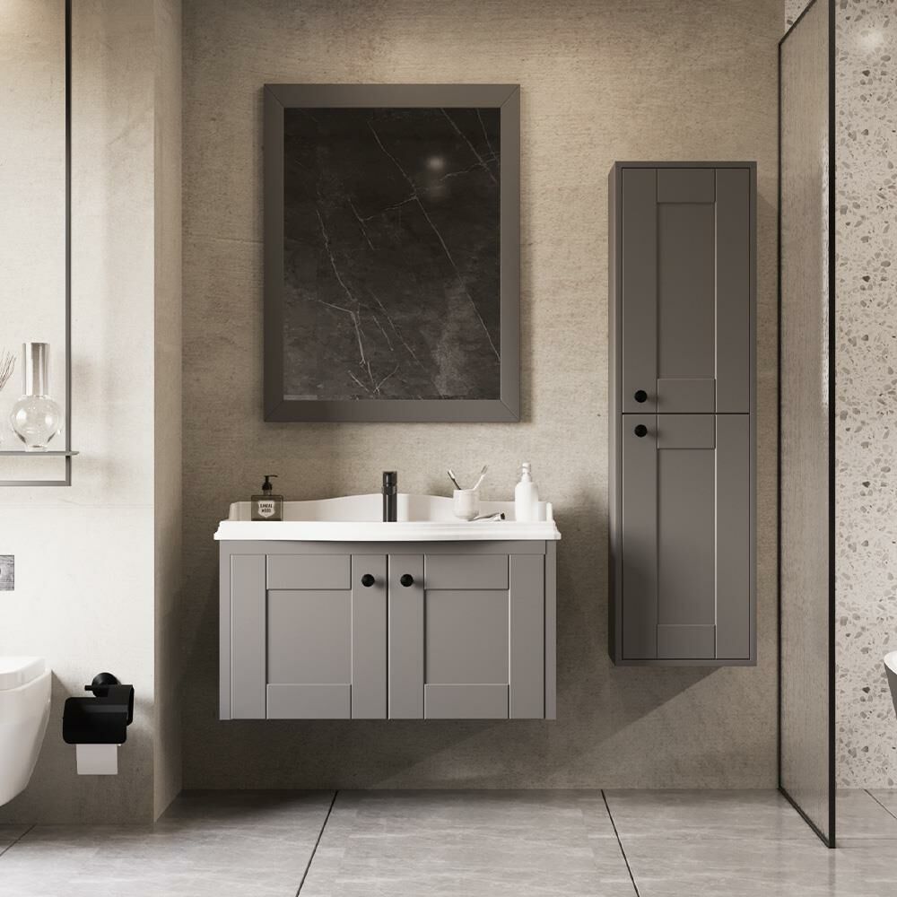 Teta Home Togo 80 cm MDF Banyo Dolabı Seti ve Boy Dolabı