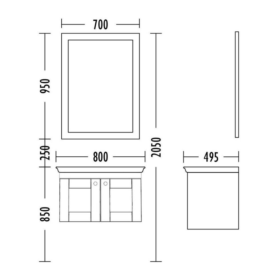Teta Home Togo 80 cm MDF Banyo Dolabı Seti ve Boy Dolabı