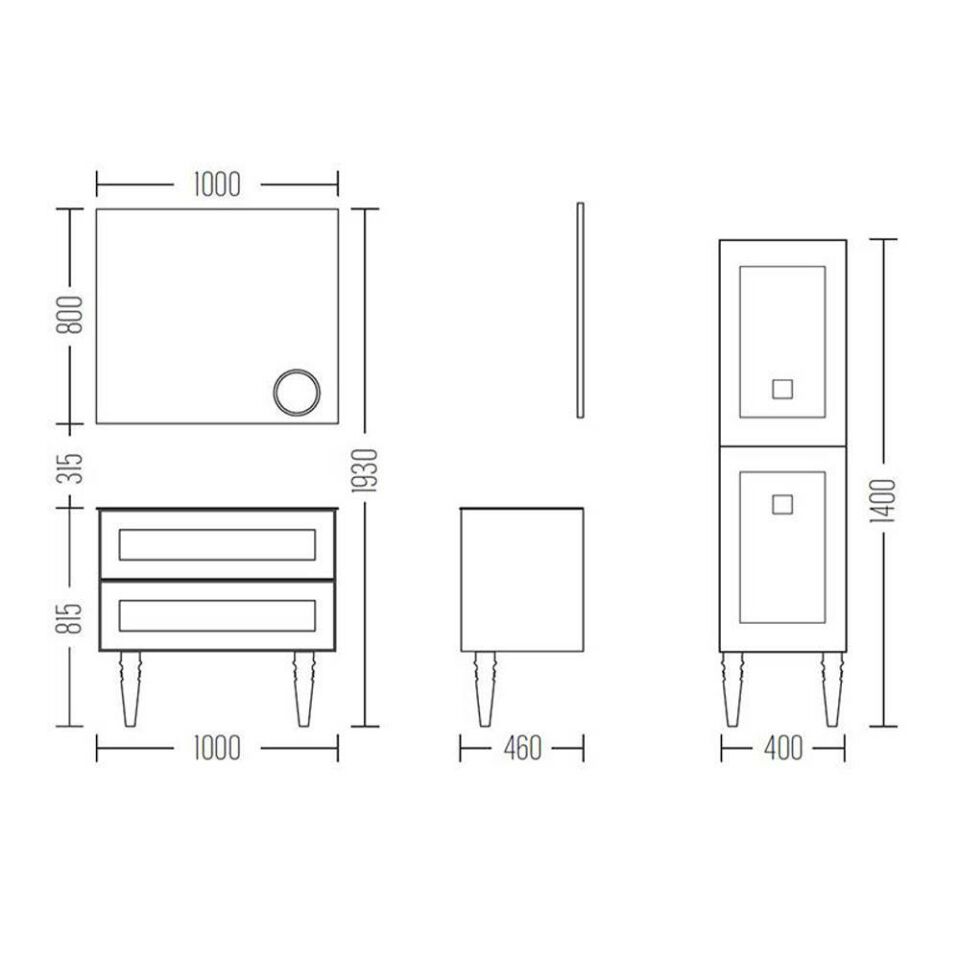 Teta Home Nepal 100 cm Lake Banyo Dolabı Seti ve Boy Dolabı