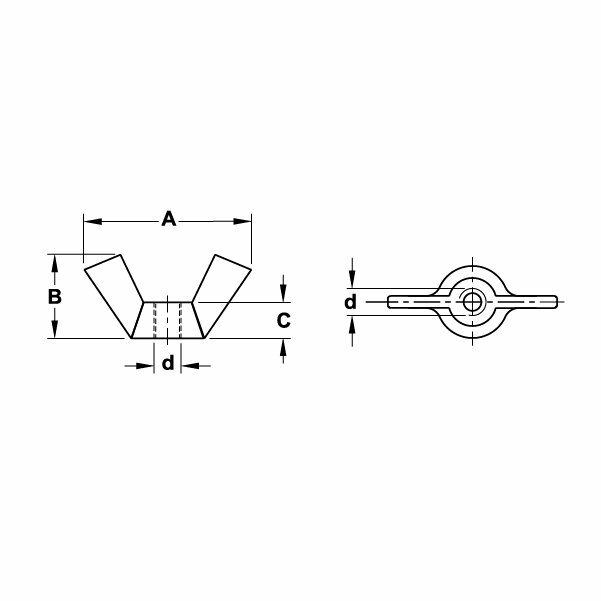 Hafele Kelebek Somun Galvaniz M6/4Mm