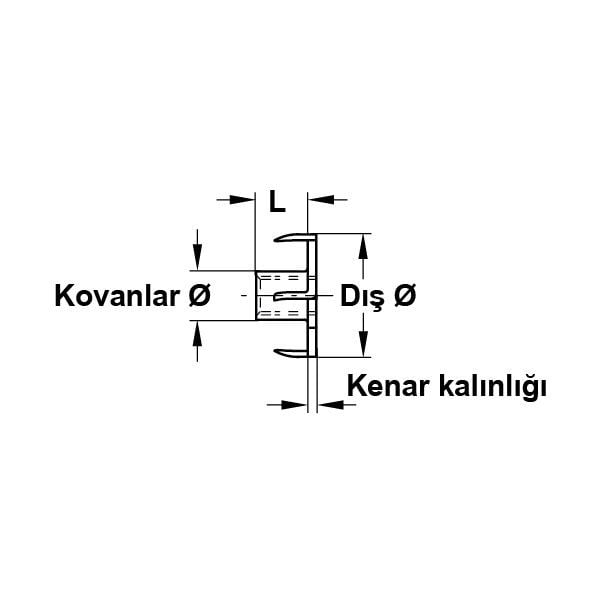 Hafele Çakma Somun M10/11,5mm (100 adet), Ham