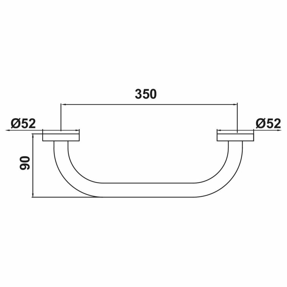 Hafele Düz Tutamak Clap 350mm Parlak Krom