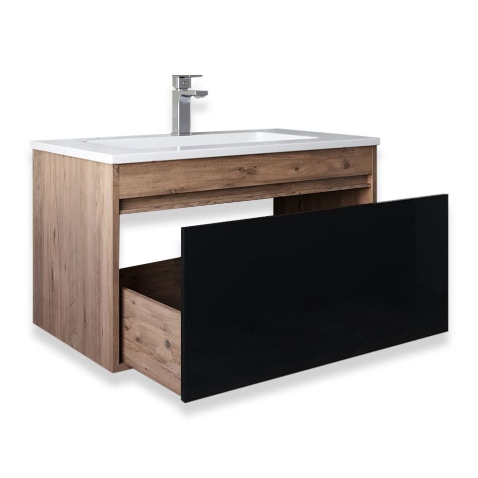 Teta Home Mersin 65 cm Mdf Banyo Lavabolu Alt Dolap Teak