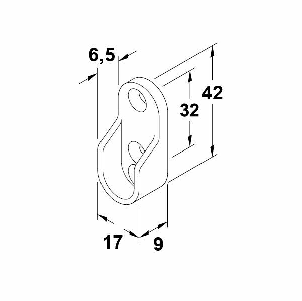 Hafele Askı Borusu Flanşı Oval Mat Siyah Zamak 17Mm