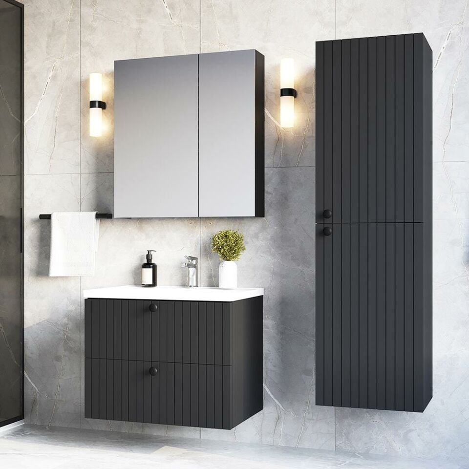 Teta Home Hanoi 65 cm MDF Banyo Dolabı Seti ve Boy Dolabı