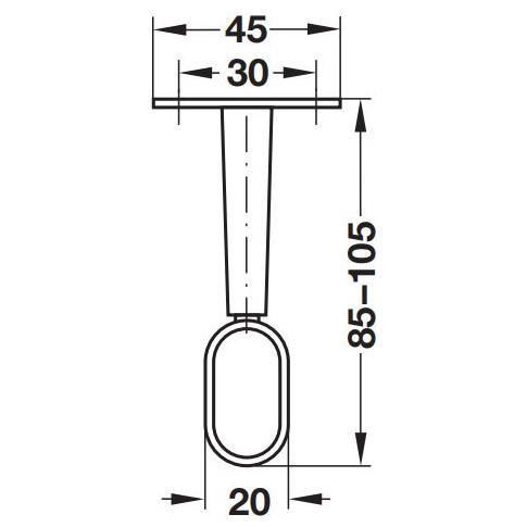 Hafele Tavana Monte Oval Flanş 20mm, Krom Renk