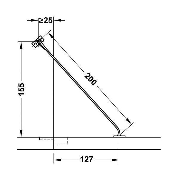 Hafele Çelik Sağ Yön Sınırlayıcı 15cm, Nikel Renk
