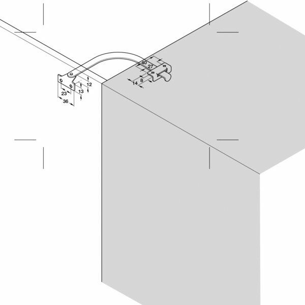 Hafele Çelik Sağ Yön Sınırlayıcı 15cm, Nikel Renk