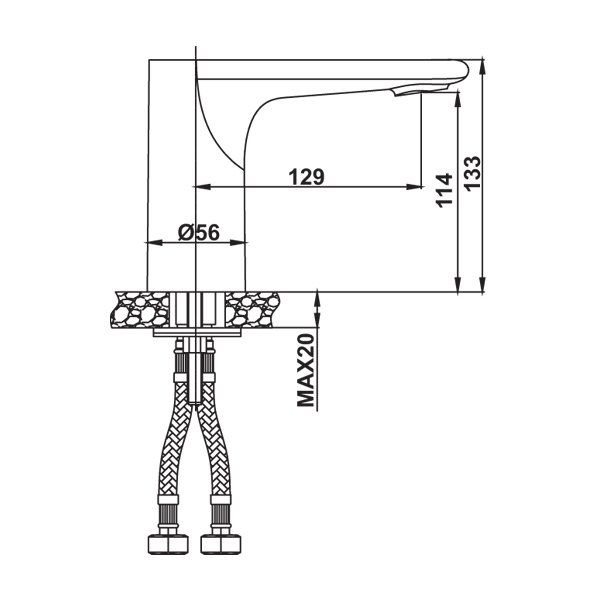 Hafele Sensörlü Lavabo Armatürü Orfeo Duo Parlak Krom
