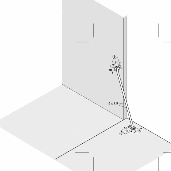 lik Sol Yön Sınırlayıcı 15cm, Nikel Renk