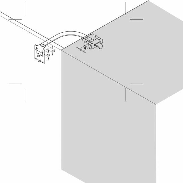 lik Sol Yön Sınırlayıcı 15cm, Nikel Renk