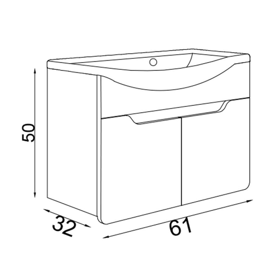 Teta Home Meksika 65 cm Mdf Banyo Lavabolu Alt Dolap
