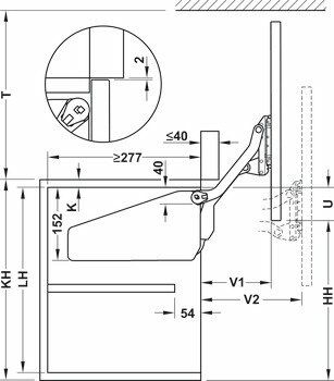 Hafele FREE UP Gövdesi 38-50cm/2-3,8kg