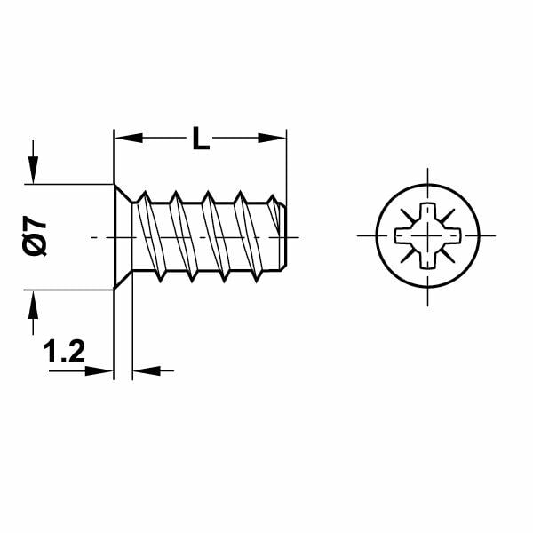 Hafele Varianta Havşa Başlı Vida 5/8,0mm (8000 Adet), Galvaniz