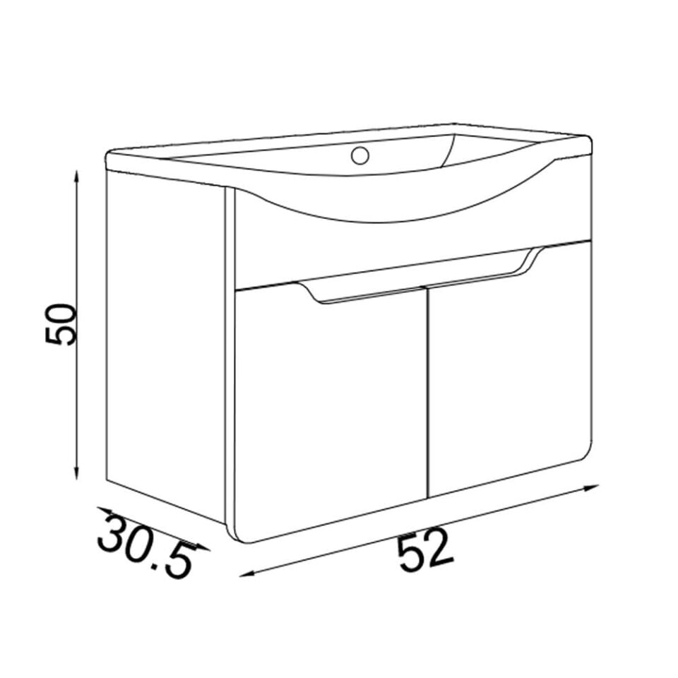 Teta Home Meksika 55 cm Mdf Banyo Lavabolu Alt Dolap