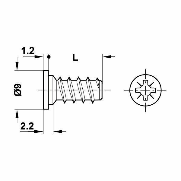Hafele Varianta Silindir Başlı Vida 5/13,5mm (2500 Adet), Galvaniz