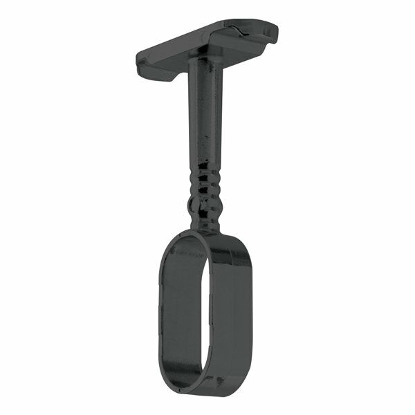 Hafele Askı Borusu Flanşı Oval Üst Panele Monte Mat Siyah Zamak 16Mm