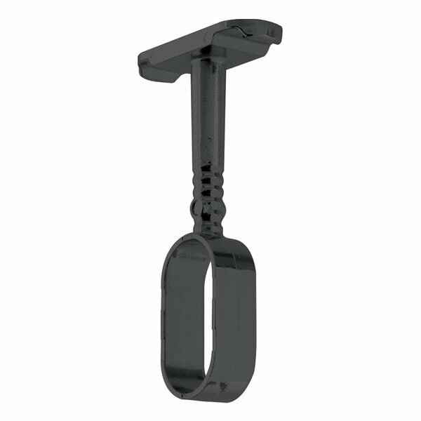 Hafele Askı Borusu Flanşı Oval Üst Panele Monte Mat Siyah Zamak 16Mm