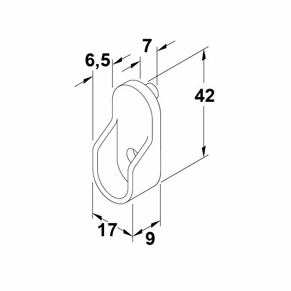 Hafele Askı Borusu Flanşı Pimli Oval Mat Siyah Zamak 17Mm