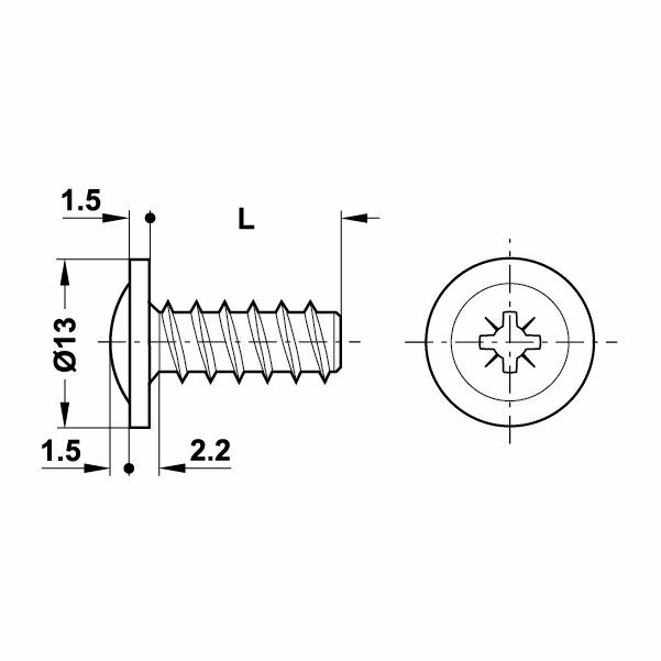 Hafele Klape Bağlantı Vidası 6,2x13,5mm (200 Adet), Galvaniz