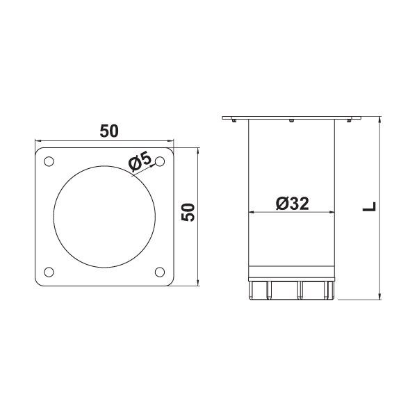 Hafele Mobilya Ayağı Dia 32 Ral9006 100mm Gri Renk