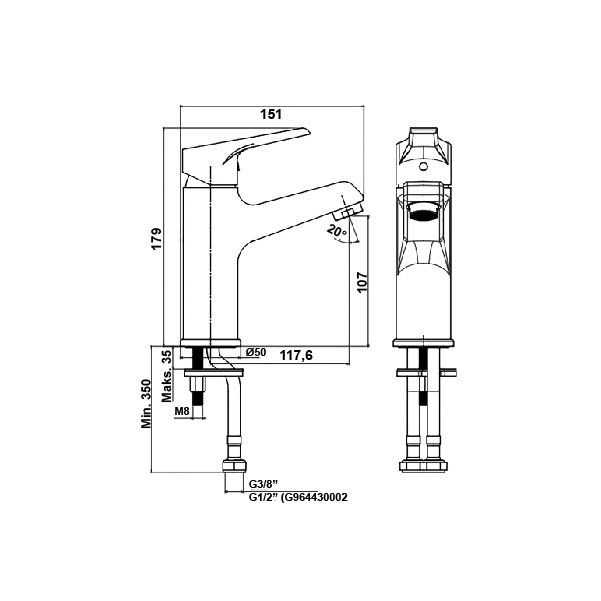 Hafele Lavabo Bataryası Buono Parlak Krom