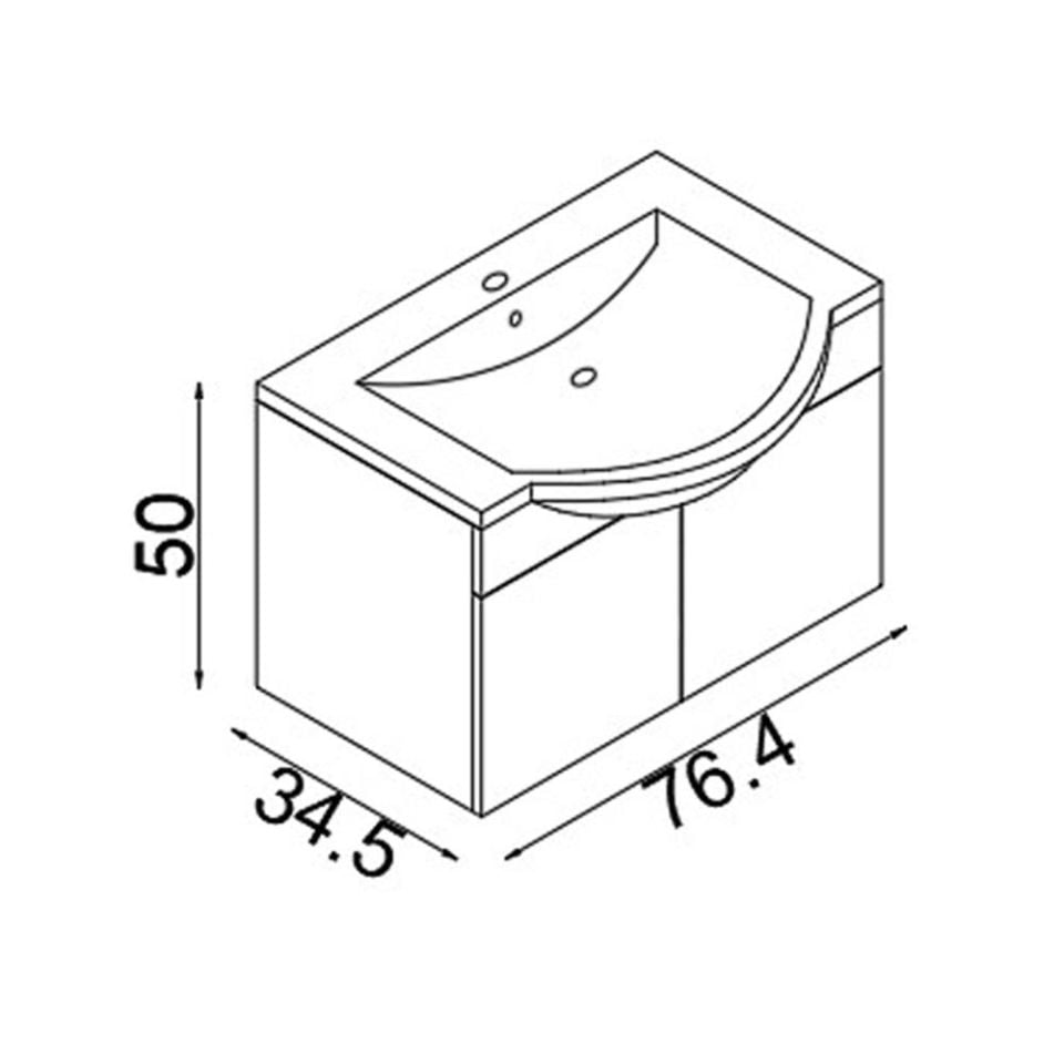 Teta Home Kahire 80 cm Mdf Banyo Lavabolu Alt Dolap
