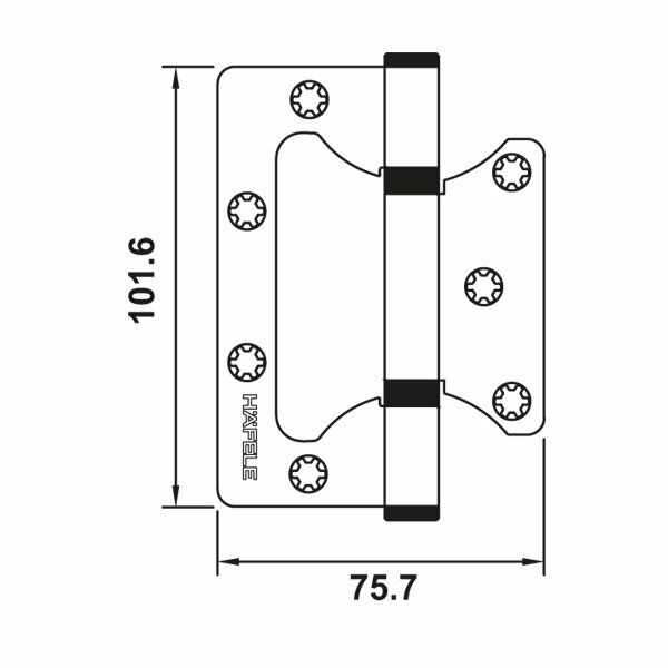 Hafele Çelik Kelebek Menteşe 102x2,5mm, Siyah Renk