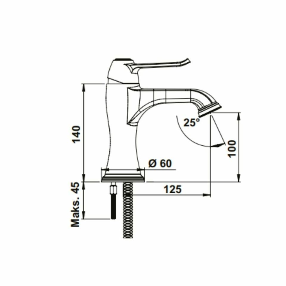 Hafele Lavabo Bataryası Anton Mat Siyah