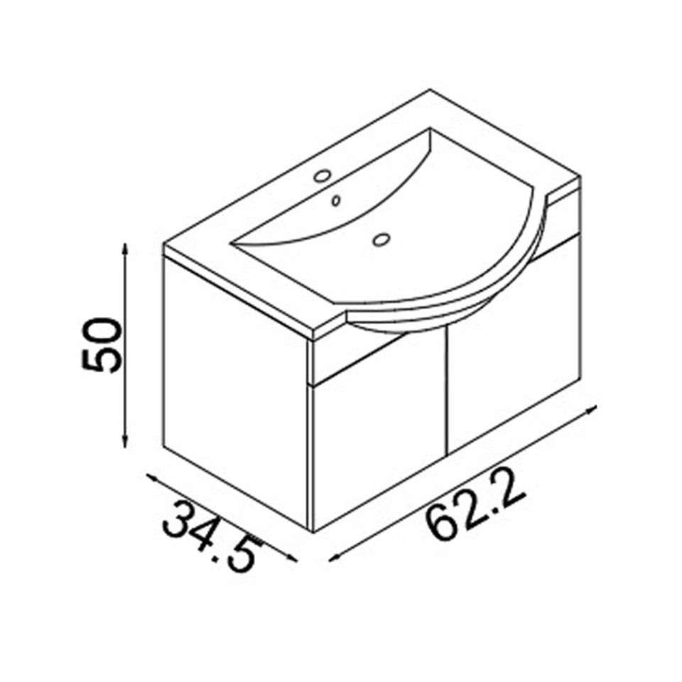 Teta Home Kahire 65 cm Mdf Banyo Lavabolu Alt Dolap Safir Meşe