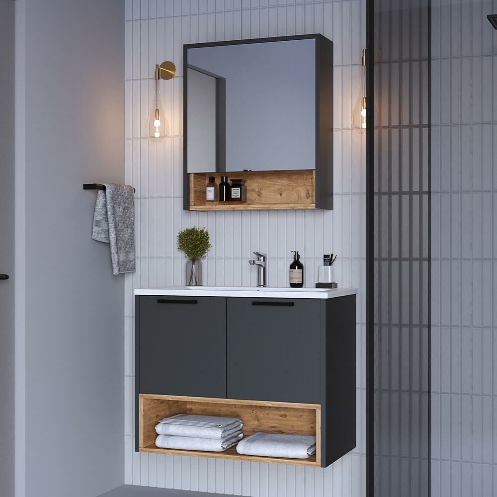 Teta Home Suva 65 Cm Mdf Banyo Dolabı Seti