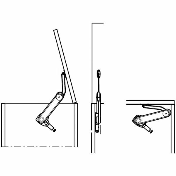 Hafele Maxi Up Kapaklı Sandık Makası H, Gri Renk