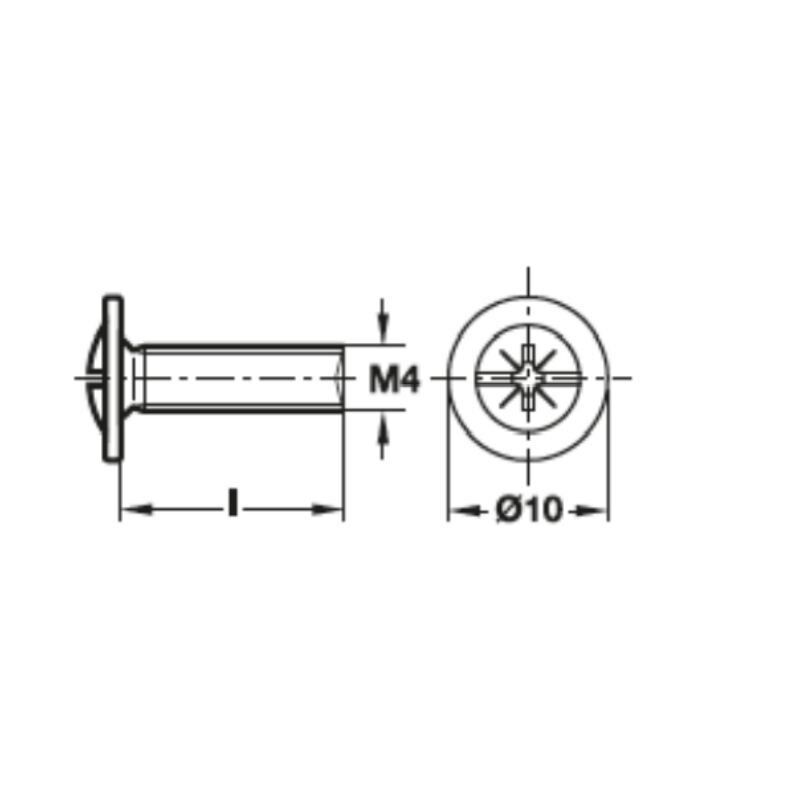 Hafele Kulp Vidası Galvaniz M4X32mm