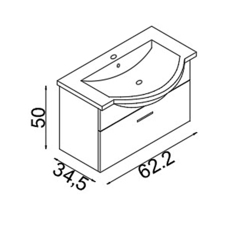 Teta Home Eko 65 cm Mdf Banyo Lavabolu Alt Dolap