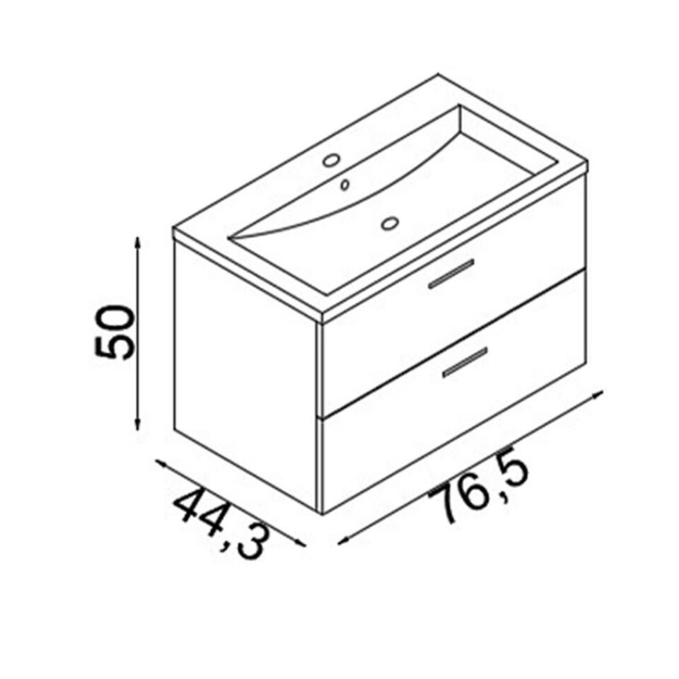 Teta Home Batum 80 cm Mdf Banyo Lavabolu Alt Dolap
