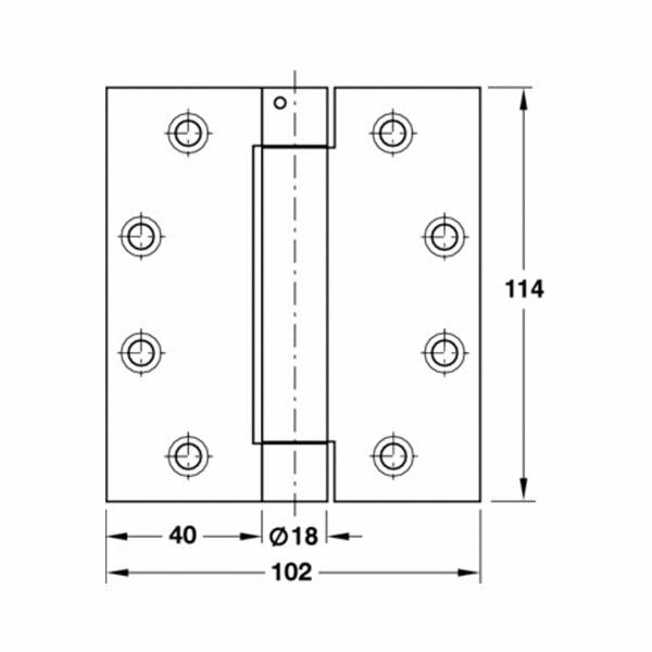 Hafele Yaylı Yaprak Menteşe 114x102mm, Mat Paslanmaz Çelik Renk