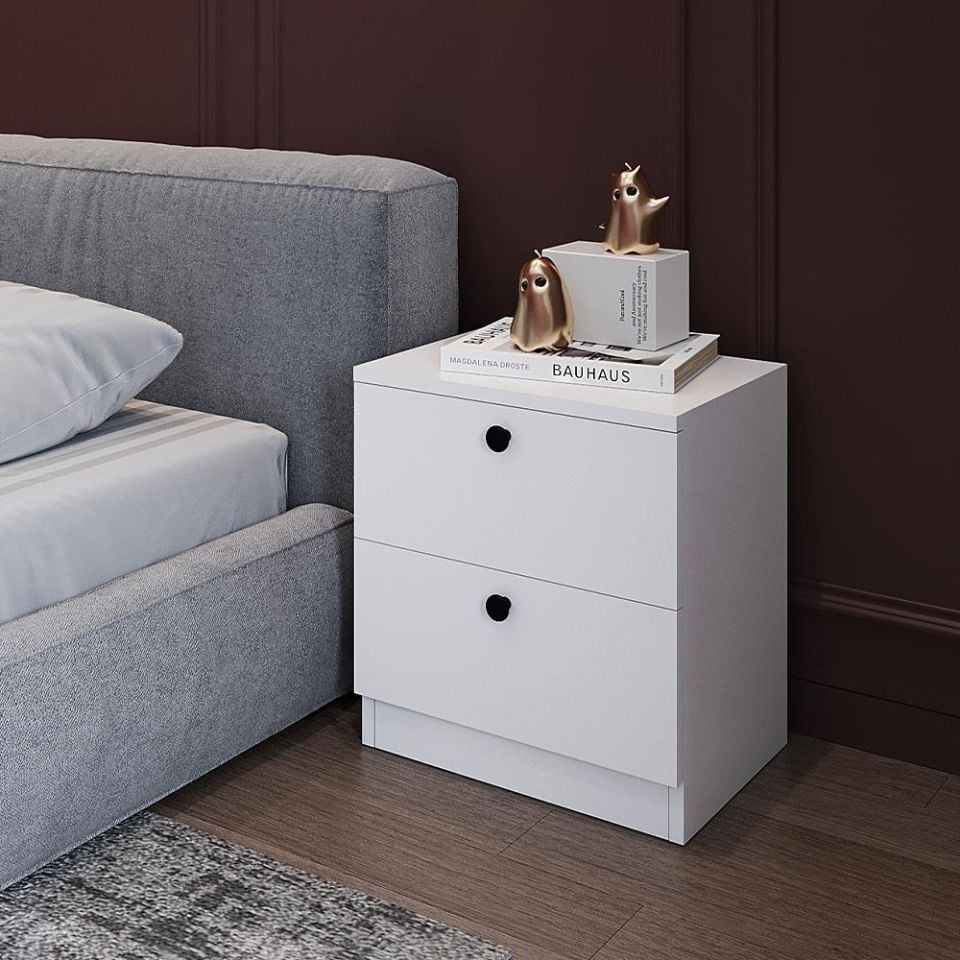Teta Home 2 Çekmeceli Komodin - Beyaz