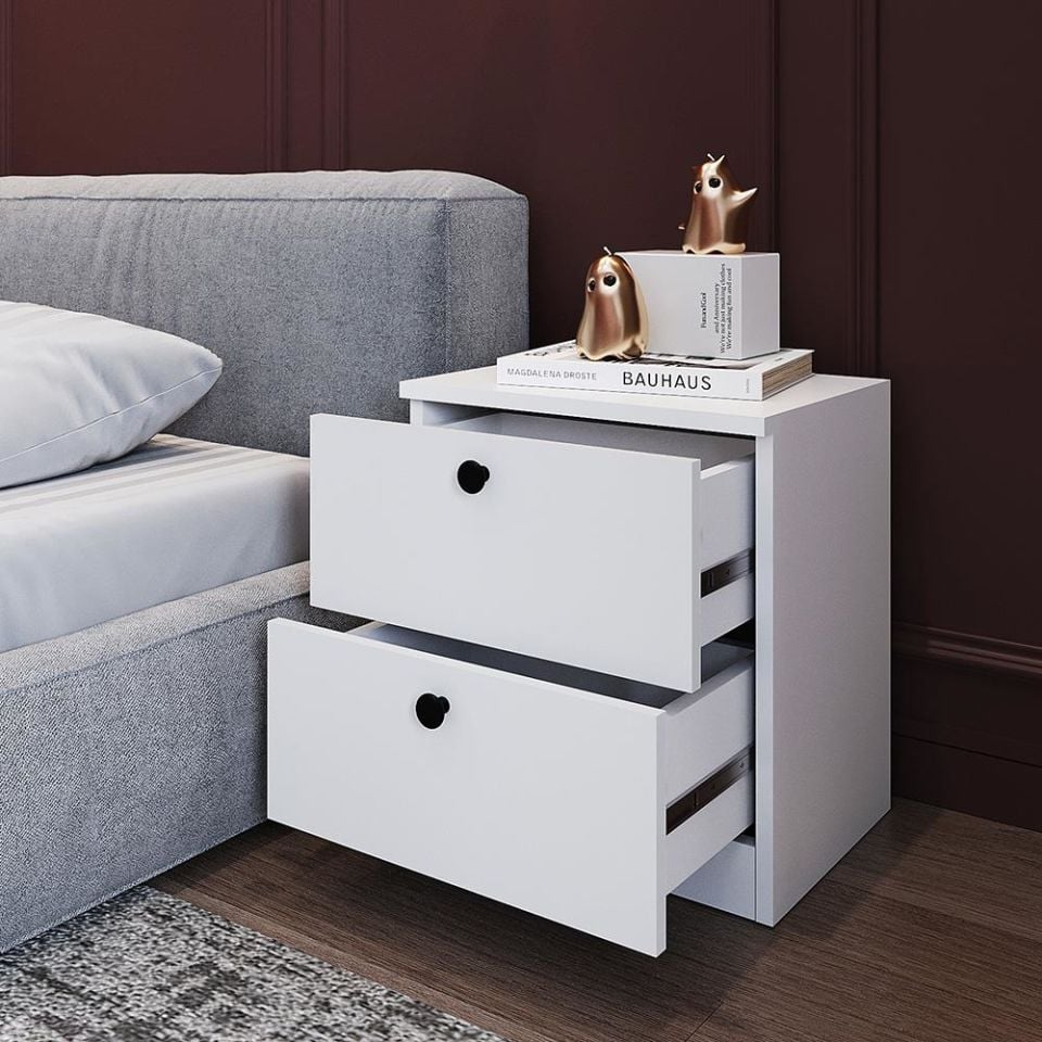 Teta Home 2 Çekmeceli Komodin - Beyaz