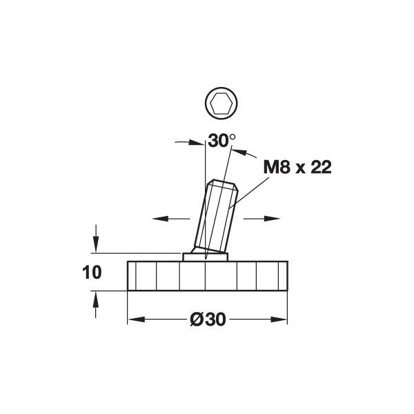 Hafele Baza Ayar Vidası M8x22mm