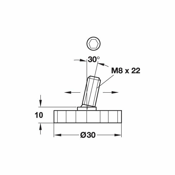 Hafele Baza Ayar Vidası M8x22mm