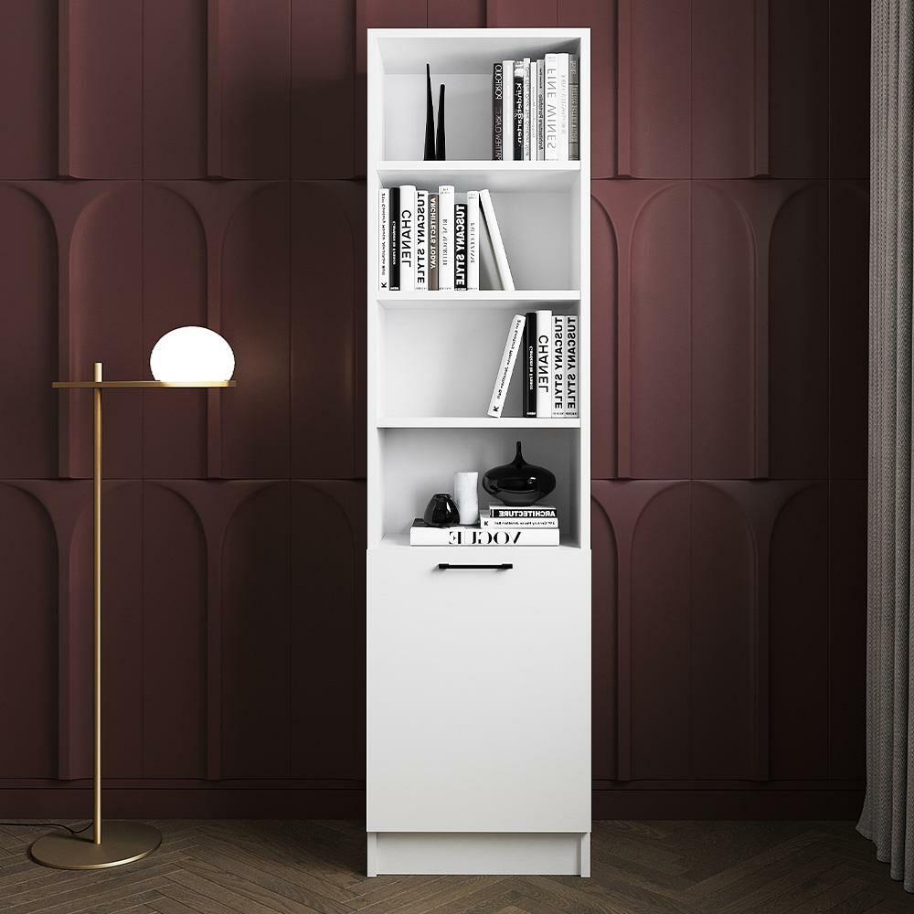 Teta Home  5 Raflı Kapaklı Ofis Evrak Çok Amaçlı Kitaplık - Beyaz