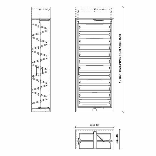 Hafele Ayakkabılık 8 Katlı Magic III 1360-1560mm Mat Beyaz