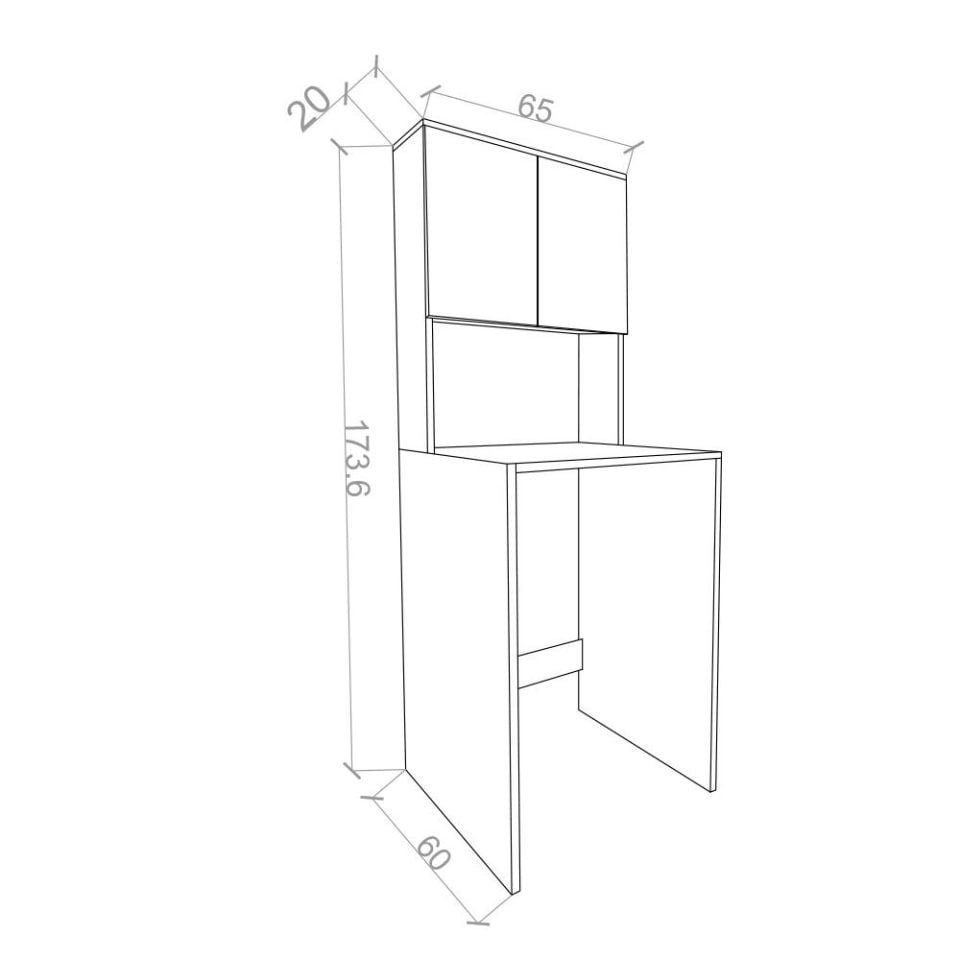 Teta Home Çamaşır Makinesi Dolabı + Kapaklı Kiler Dolabı