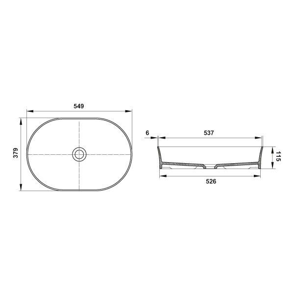 Hafele Banyo Lavabosu Bonita O 549x380mm Parlak Beyaz Renk